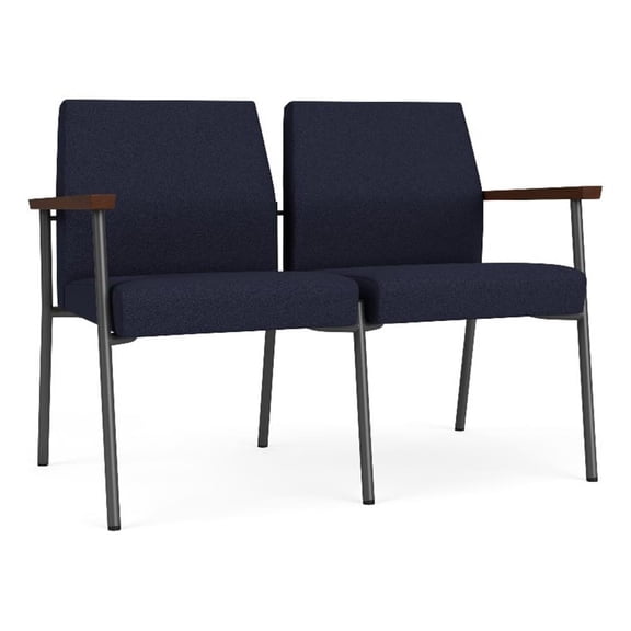 Mystic Reception Waiting 2-Seat Tandem Seating and / Charcoal Steel / Navy Blue