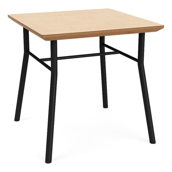 Mystic Reception Waiting 20x20" Wood End Table / Black Steel / Natural