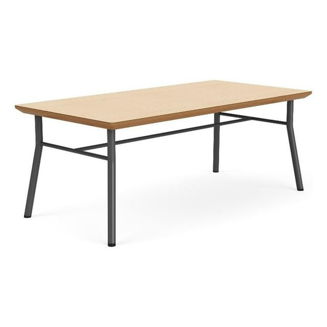 Mystic Reception Waiting 20x40" Wood Coffee Table / Charcoal Steel / Natural