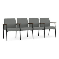 Mystic Reception Waiting 4-Seat Tandem Seating / Black Steel / Light Gray