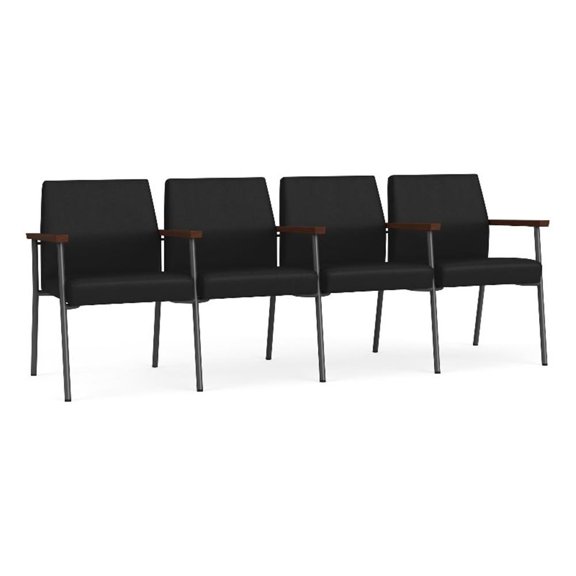 Mystic Reception Waiting 4-Seat Tandem Seating / Charcoal Steel / Black