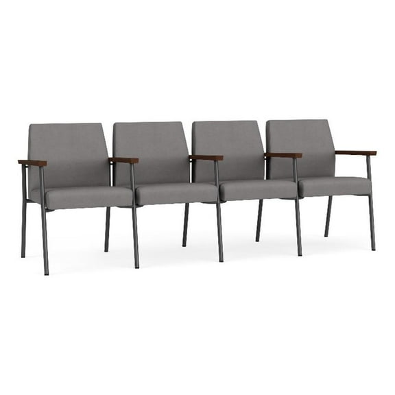Mystic Reception Waiting 4-Seat Tandem Seating / Charcoal Steel / Light Gray