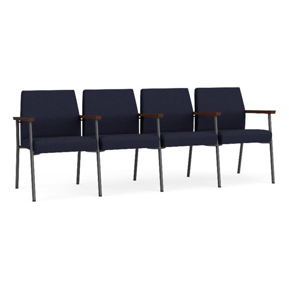 Mystic Reception Waiting 4-Seat Tandem Seating / Charcoal Steel / Navy Blue