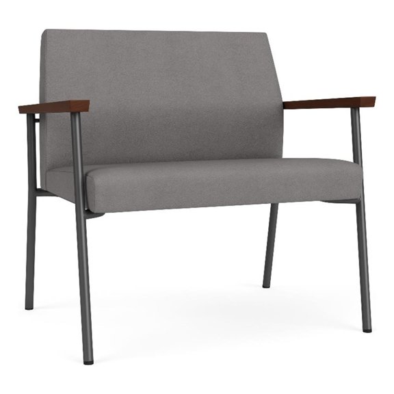 Mystic Reception Waiting Bariatric Chair / Charcoal Steel / Light Gray