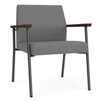 Mystic Reception Waiting Oversize Guest Chair / Charcoal Steel / Light Gray