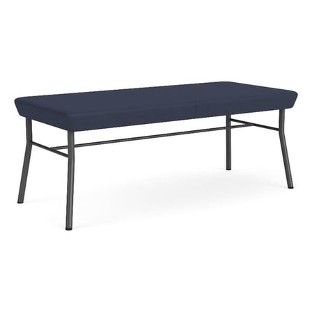 Mystic Reception Waiting Room 18.5" 2-Seat Bench / Charcoal Steel / Blue