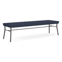 Mystic Reception Waiting Room 18.5" 3-Seat Bench / Charcoal Steel / Blue