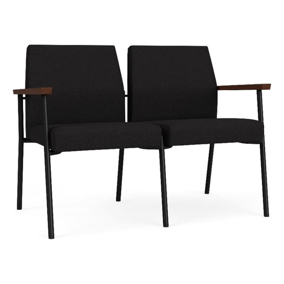 Mystic Reception Waiting Room 2-Seat Tandem Seating / Black Steel / Black