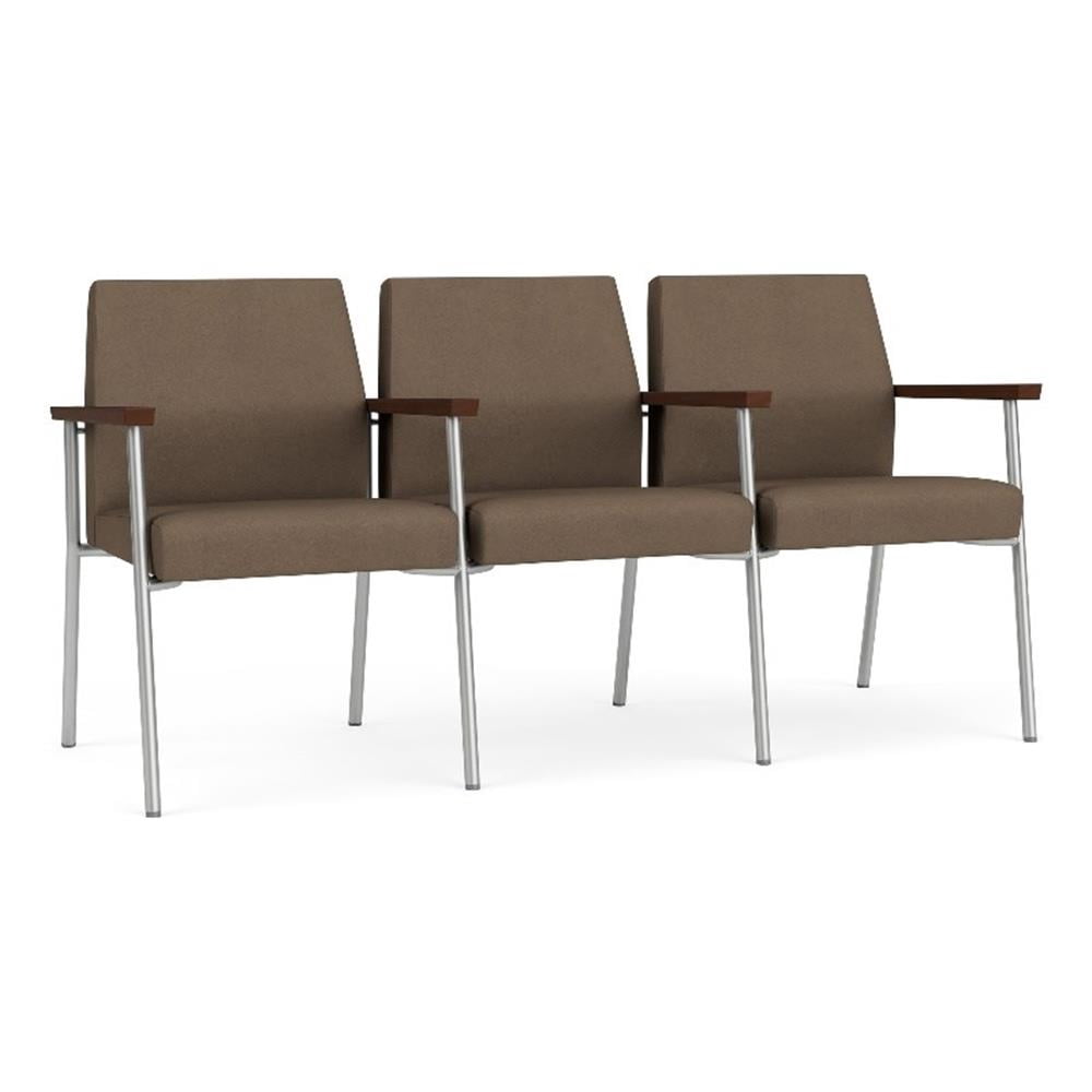 Mystic Reception Waiting Room 3-Seat Tandem Seating / Silver Steel ...