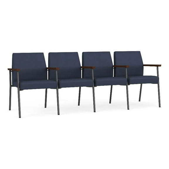 Mystic Reception Waiting 4-Seat Tandem Seating / Charcoal Steel / Blue