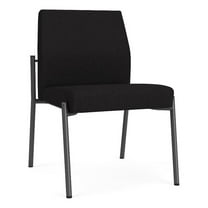 Mystic Reception Waiting Room Armless Guest Chair / Charcoal Steel / Black