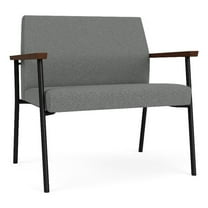 Mystic Reception Waiting Room Bariatric Chair / Black Steel / Light Gray