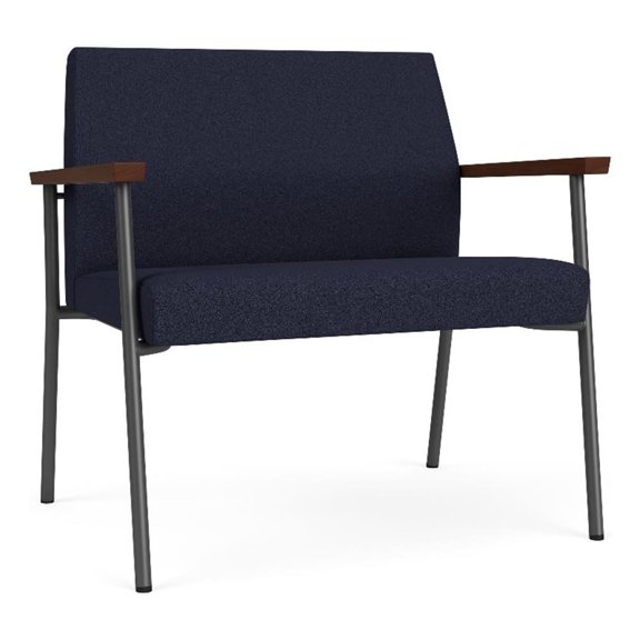 Mystic Reception Waiting Room Bariatric Chair / Charcoal Steel / Navy Blue