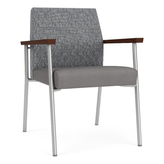 Mystic Reception Waiting Room Guest Chair / Silver Steel / Gray / Gray