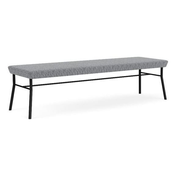 Mystic Reception Waiting Room Healthcare 18.5" 3-Seat Bench / Black Steel / Gray