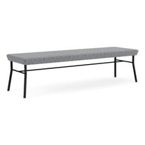 Mystic Reception Waiting Room Healthcare 18.5" 3-Seat Bench / Black Steel / Gray