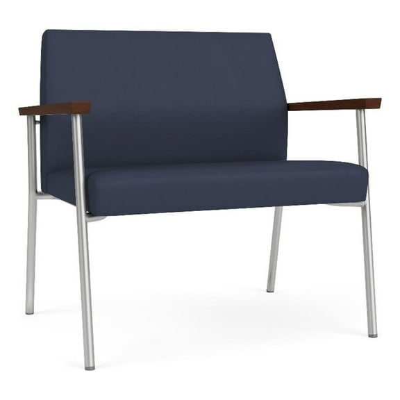 Mystic Reception Waiting Room Healthcare Bariatric Chair / Silver Steel / Blue