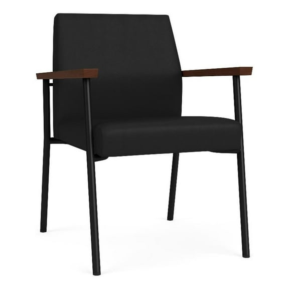 Mystic Reception Waiting Room Healthcare Guest Chair / Black Steel / Black