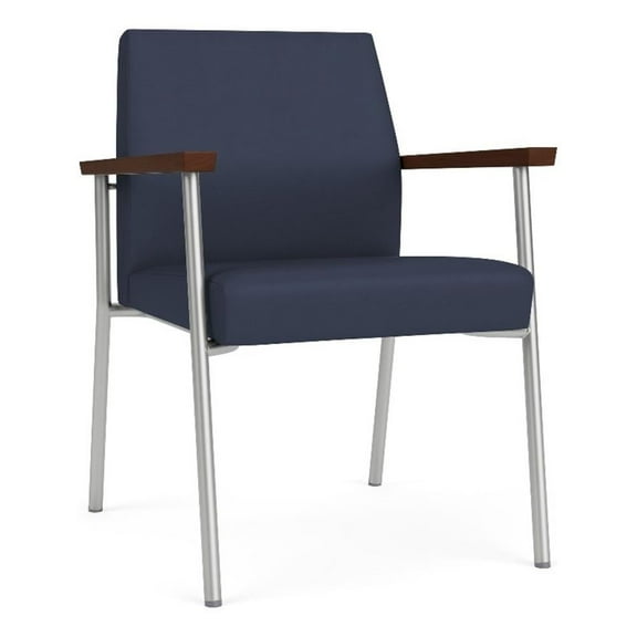 Mystic Reception Waiting Room Healthcare Guest Chair / Silver Steel / Blue