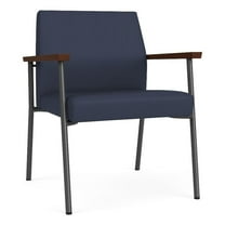 Mystic Reception Waiting Room Oversize Guest Chair / Charcoal Steel / Blue