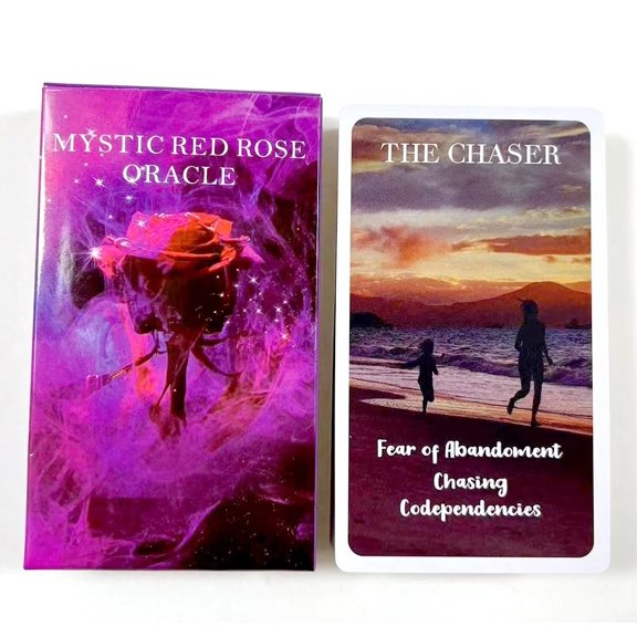 Mystic Red Rose Oracle Cards A 53 Oracle English Visions Divination Edition Deck Borad Playing Games