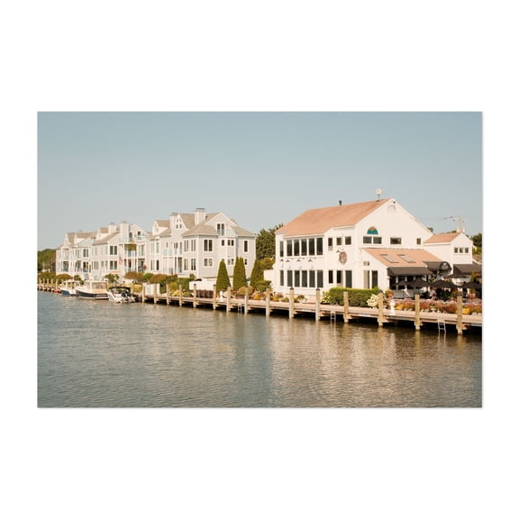 Mystic River - Stonington Connecticut Photography Beach House Coastal Seaside Architecture Water Boat Harbor Unframed Wall Art Print 16 x 24 inches