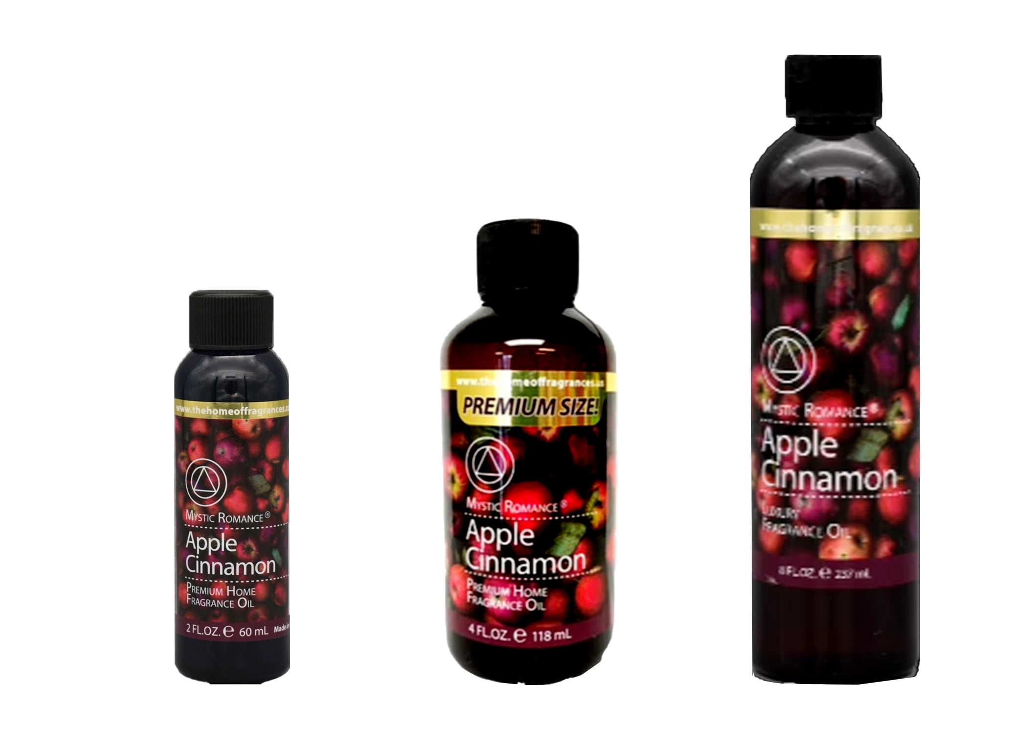 Mystic Romance Premium Home Fragrance Oil Scent APPLE CINNAMON SET 8FL+ 4FL+2FL.OZ 427 ML