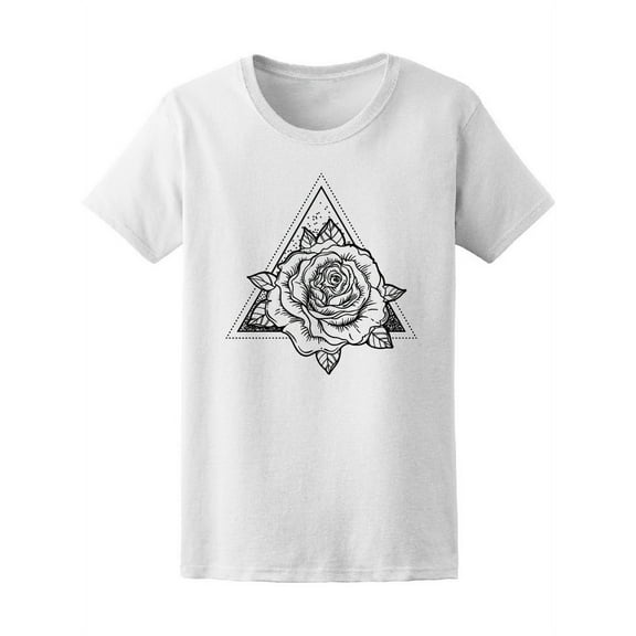 Mystic Rose Over Triangle Design T-Shirt Women -Image by Shutterstock, Female Large