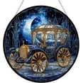 thumbnail image 1 of Mystic Royal Carriage Car Stained Glass Suncatcher 4 Season Colorful Window Wall Ornament Hand-Painted Glass Panel Decor Gift for Women Christmas Thanksgiving Gift, 1 of 5