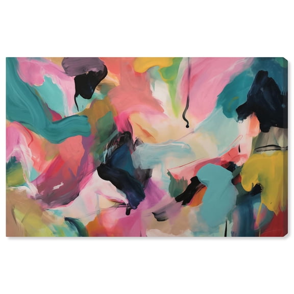 Mystic Silk Flow Canvas Maximalist Abstract by Art Remedy, Gallery Wrapped, 54" x 36"