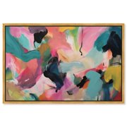 Mystic Silk Flow Canvas Maximalist Abstract by Art Remedy, Gold Frame, 15" x 10"