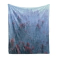 thumbnail image 1 of Mystic Soft Flannel Fleece Blanket, Aerial of Mystic Mountain Landscape with Autumn Trees in the Mist Wilderness Image, Cozy Plush for Indoor and Outdoor Use, 70" x 90", Grey Orange, by Ambesonne, 1 of 5