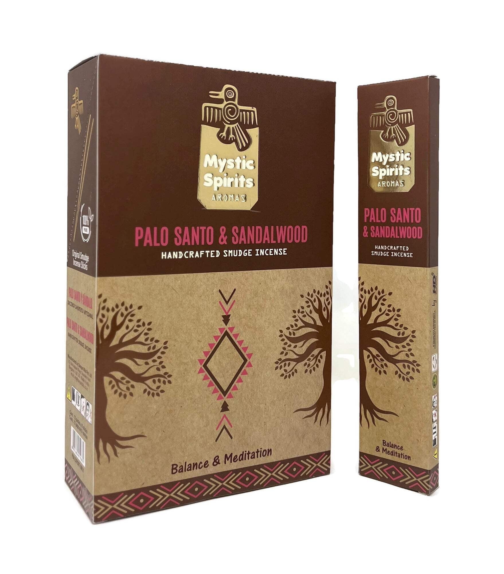 Mystic Spirits Aroma - Palo Santo  Sandalwood Handcrafted Smudge Incense Sticks