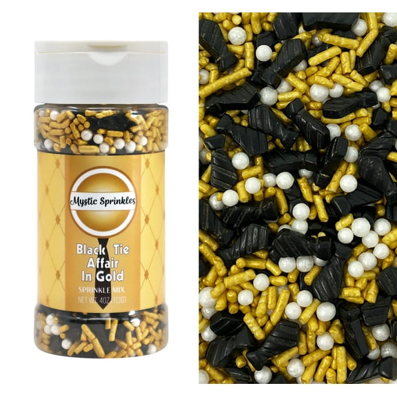 Mystic Sprinkles A Black Tie Affair in Gold Sprinkle Mix 4oz