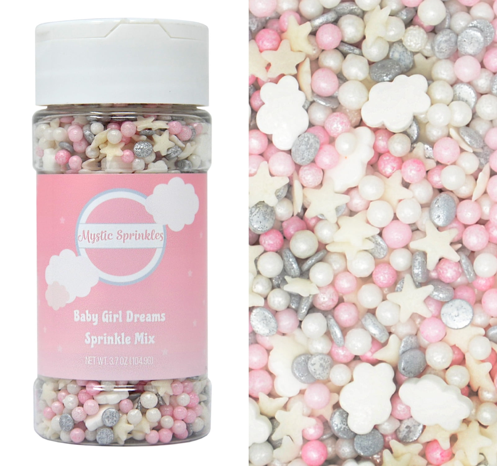 Mystic Sprinkles Baby Girl Dreams Sprinkle Mix 3.7 Ounce Bottle