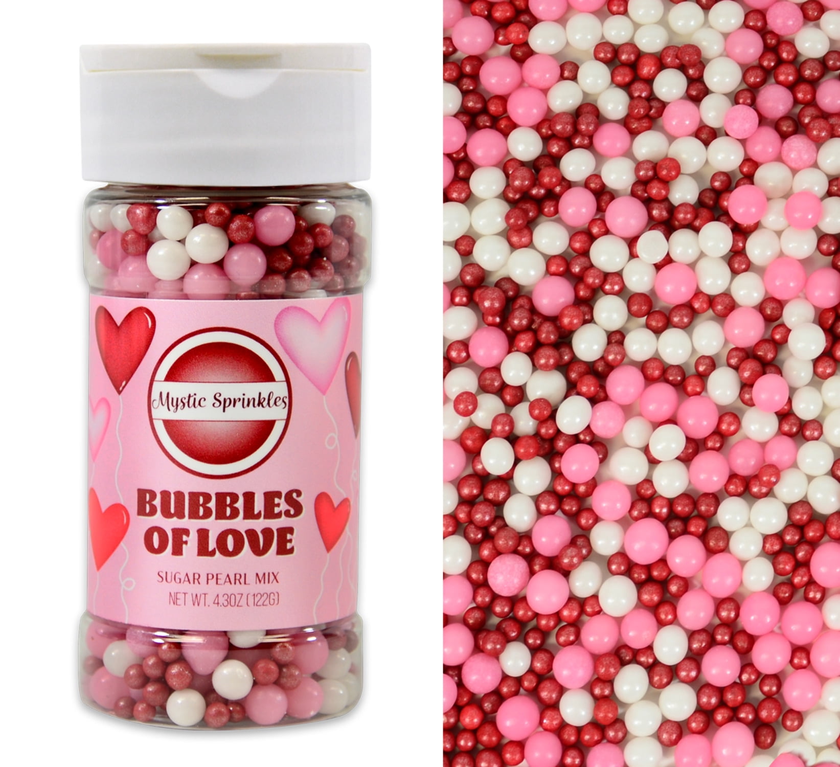 Mystic Sprinkles Bubbles of Love Sugar Pearl Mix 4.3oz Bottle
