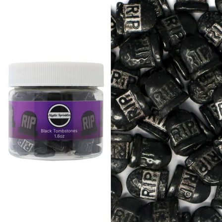 Mystic Sprinkles Candy Shapes Black Tombstones 1.8oz