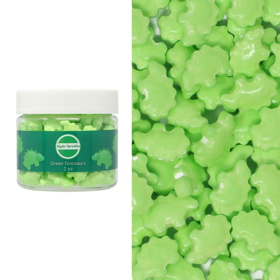Mystic Sprinkles Candy Shapes Green Dinosaurs 2oz