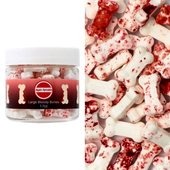 Mystic Sprinkles Candy Shapes Large Bloody Bones 1.7oz