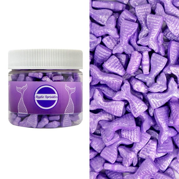Mystic Sprinkles Candy Shapes Purple Mermaid Tails 1.8oz