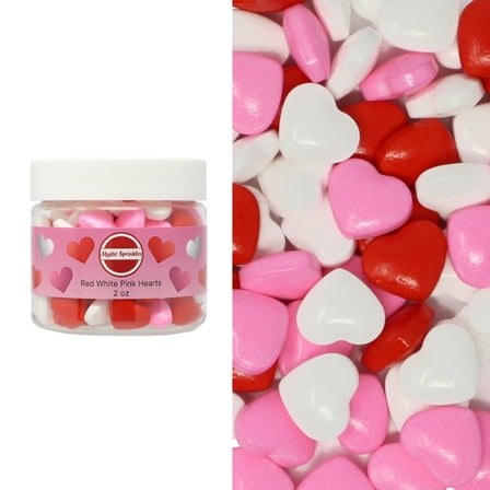 Mystic Sprinkles Candy Shapes Red/White/Pink Hearts 2oz