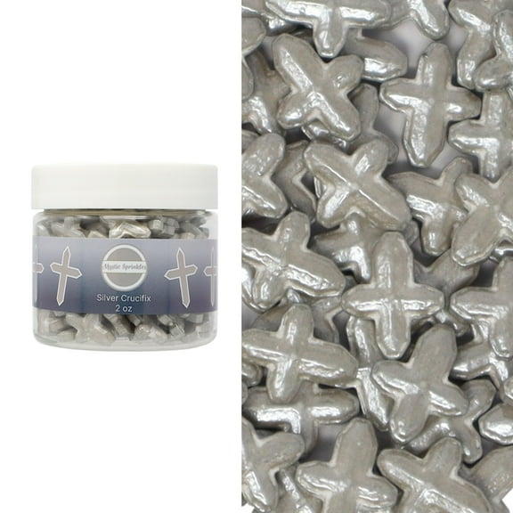 Mystic Sprinkles Candy Shapes Silver Crucifix 2oz