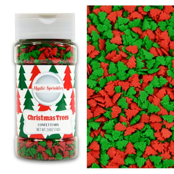 Mystic Sprinkles Christmas Trees Confetti Mix 2.6 Ounce Bottle