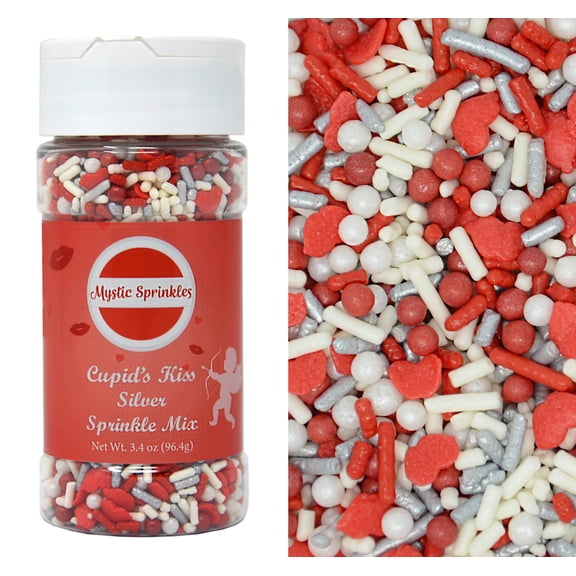 Mystic Sprinkles Cupid's Kiss Silver Sprinkle Mix 3.3 oz.