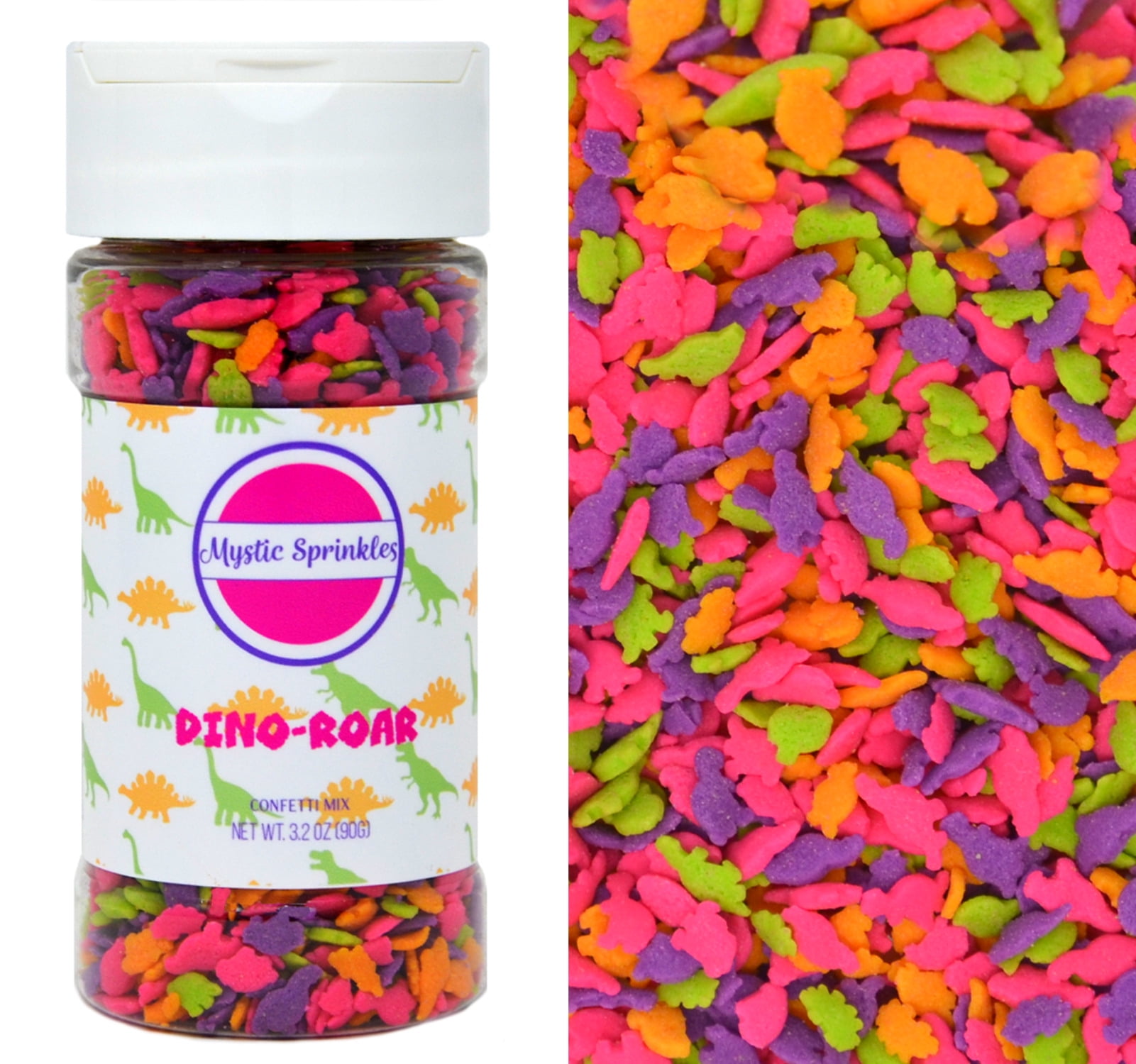 Mystic Sprinkles Dino-Roar Confetti Mix 2.6 Ounce Bottle