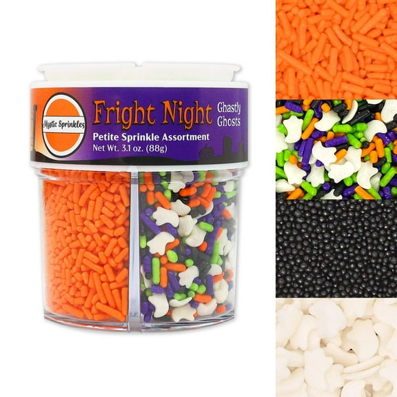 Mystic Sprinkles Fright Night Ghastly Ghosts Petite Sprinkle Assortment 3.1oz
