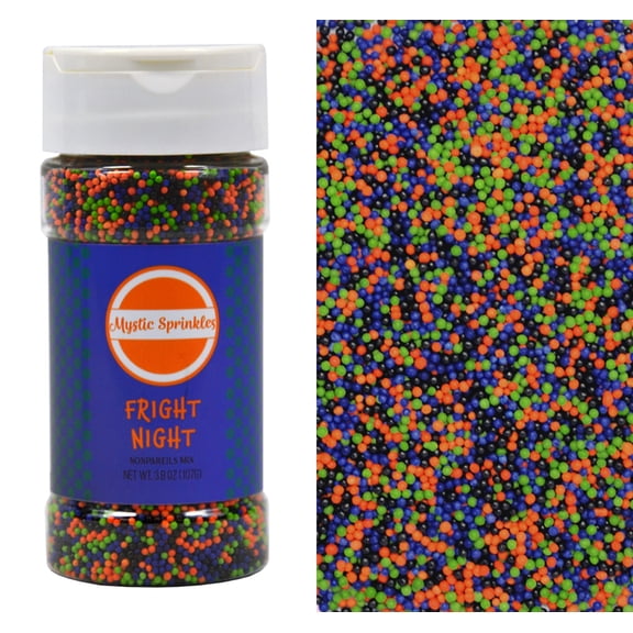 Mystic Sprinkles Fright Night Nonpareils Mix 3.8 Ounce Bottle