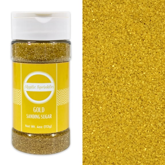 Mystic Sprinkles Gold Sanding Sugar 4 Ounce Bottle