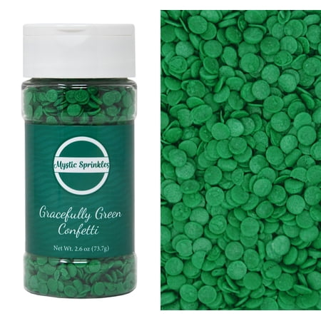 Mystic Sprinkles Gracefully Green Confetti 2.6 Ounce Bottle