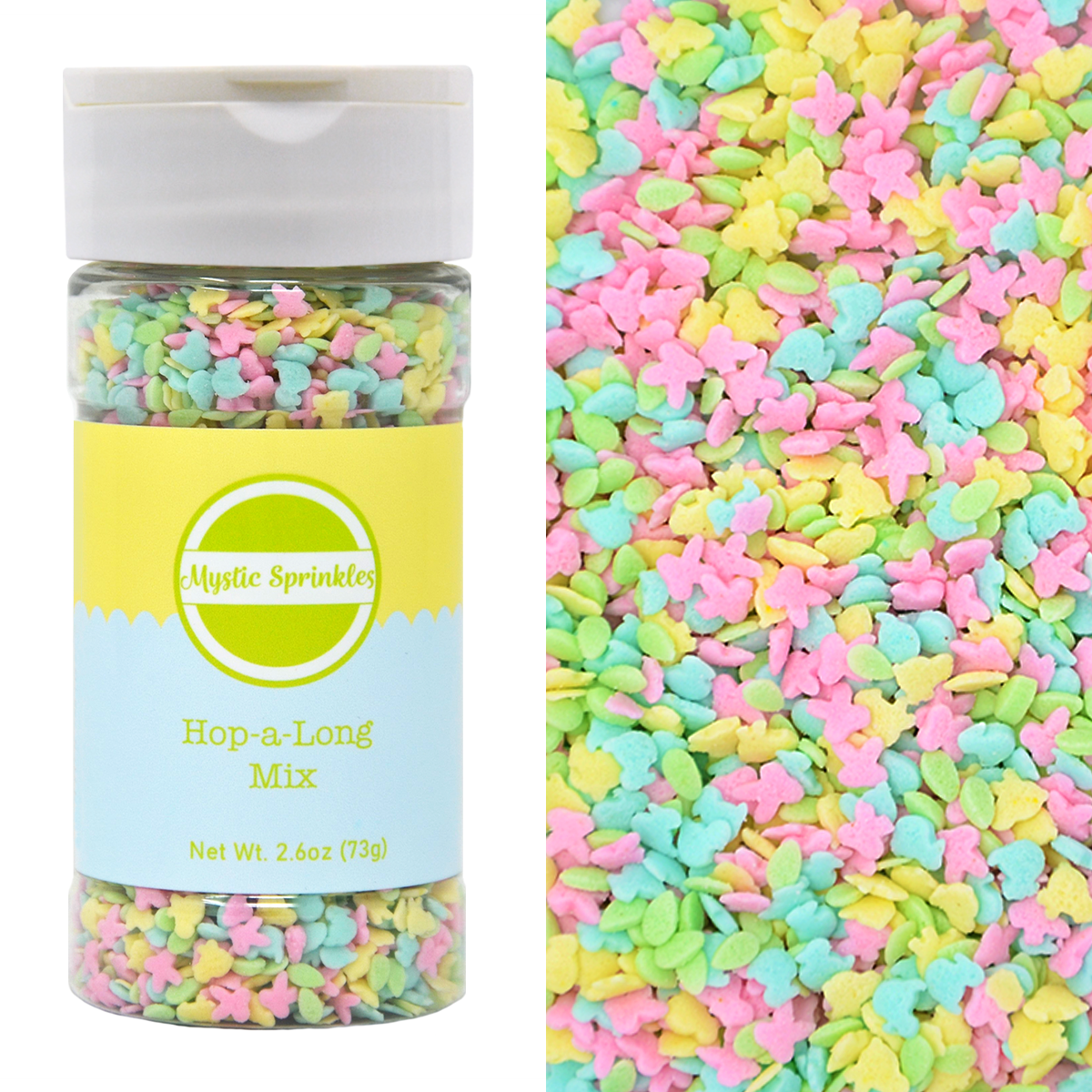 Mystic Sprinkles Hop-a-Long Easter Confetti Sprinkle Mix 2.6 Ounce Bottle